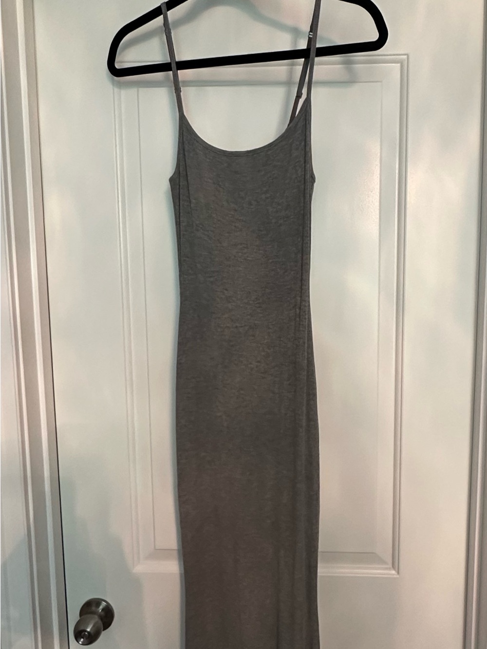 SKIMS Grey Maxi Slip Dress with Adjustable Straps